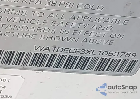 2020 Audi Q3 Premium 45 Tfsi S Line Quattro Tiptronic z USA, uszkodzony, nr VIN WA1DECF3XL1053769